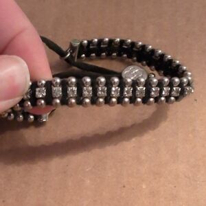 Elegant Silver and Black Beaded Bracelet